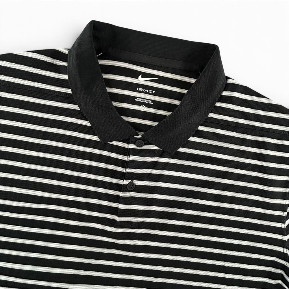 Nike Dri-FIT Victory Golf Polo Men 2XL Black White Stripe DH0835-010 Swoosh